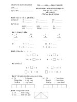 đề kiểm tra toán lớp 1- hoc kì 1