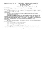 Đề thi hsg mon công nghệ 08 - 09