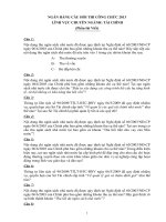 Ngân hàng câu hỏi thi công chức lĩnh vực chuyên ngành tài chính 2013