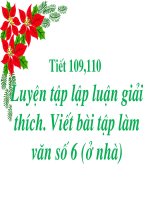 Tiết 109+110:Luyện tập lập luận giải thích