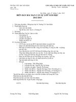 Biên bản bầu ban cán sự lớp