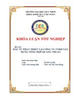 Khóa luận tốt nghiệp Đầu tư phát triển tại công ty TNHH xây dựng tổng hợp quảng thuận
