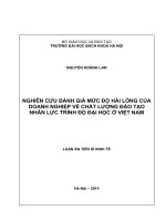 Nghiên cứu đánh giá mức độ hài lòng của doanh nghiệp về chất lượng đào tạo nhân lực trình độ đại học ở việt nam ( Toàn văn luận án + phụ lục đính kèm )