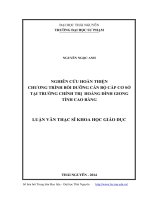 Nghiên cứu hoàn thiện chương trình bồi dưỡng cán bộ cấp cơ sở tại trường chính trị Hoàng Đình Giong, tỉnh Cao Bằng  Nguyễn Ngọc Anh.