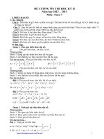 ĐỀ CƯƠNG ÔN TẬP TOÁN 7 HỌC KỲ II
