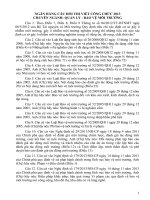 Ngân hàng câu hỏi thi công chức lĩnh vực chuyên ngành quản lý bảo vệ môi trường 2013