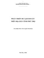 PHÁT TRIỂN DU LỊCH DI SẢN  TRÊN ĐỊA BÀN TỈNH PHÚ THỌ