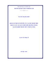 Khảo sát một số chỉ tiêu của vacxin nhược độc dịch tả vịt sản xuất trên môi trường tế bào tại xí nghiệp thuốc thú y trung ương