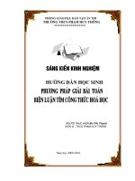 hướng dẫn học sinh lớp 9 phương pháp giải bài toán biện luận tìm công thức hóa học