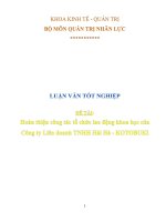 Hoàn thiện công tác tổ chức lao động khoa học của công ty liên doanh TNHH hải hà   KOTOBUKI