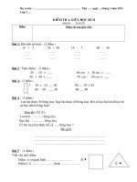 Đề thi Toán giữa học kì 2