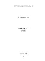 Đề cương môn học : Tin học quản lý CT23B43