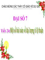 một số bài toán về đại lượng tỉ lệ thuận