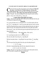 CÁC BÀI TOÁN VỀ CHUYỂN  ĐỘNG CỦA KIM ĐỒNG HỒ