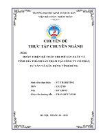 Hoàn thiện kế toán chi phí sản xuất và tính giá thành sản phẩm tại công ty CP tư vấn và xây dựng Vĩnh Hưng