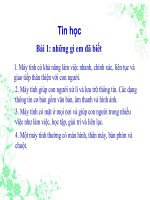 BÀI 1 - NHỮNG GÌ EM ĐÃ BIẾT