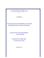 Khảo sát một số đặc tính sinh học và đặc điểm enzyme phytase từ bacillus subtilis BC2