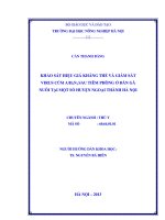 Khảo sát hiệu giá khàng thể và giám sát virus cúm a h5n1 sau tiêm phòng ở đàn gà nuôi tại một số huyện ngoại thành hà nội