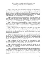 Ngân hàng câu hỏi thi công chức lĩnh vực chuyên ngành thủy sản 2013