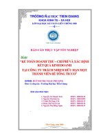 BÁO CÁO THỰC TẬP TỐT NGHIỆP KẾ TOÁN DOANH THU CHI PHÍ VÀ XÁC ĐỊNH KẾT QUẢ KINH DOANH TẠI CÔNG TY TRÁCH NHIỆM HỮU HẠN MỘT THÀNH VIÊN BÊ TÔNG TICCO