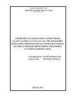 ẢNH HƯỞNG CỦA HÀM LƯỢNG TANNIN TRONG  LÁ SẮN VÀ THÂN, LÁ CÂY LẠC SAU THU HOẠCH ĐẾN HÀM LƯỢNG METHANE (CH4) SẢN SINH Ở DẠ CỎ BẰNG KỸ THUẬT SINH KHÍ TRONG PHÒNG THÍ NGHIỆM  (IN VITRO GASPRODUCTION)