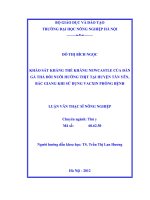 Khảo sát kháng thể kháng newcastle của đàn gà thả đồi nuôi hướng thịt tại huyện tân yên, bắc giang khi sử dụng vacxin phòng bệnh