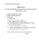 THÔNG BÁO NỘP NCKHSPUD