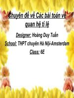 Chuyên đề về quan hệ của tỉ lệ