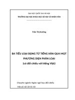 ba tiểu loại động từ tiếng hàn qua một phương diện phân loại (có đối chiếu với tiếng việt)
