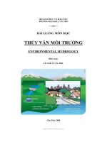 Bài giảng Thủy văn môi trường
