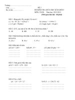 ĐỀ THI TOÁN 5 GIỮA KÌ 2 - ĐỀ 2