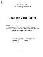 hoàn thiện kế toán chi phí sản xuất và tính giá thành sản phẩm tại công ty tnhh minh phương