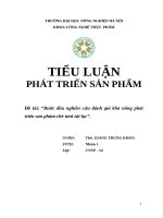 bước đầu nghiên cứu đánh giá khả năng phát triển sản phẩm chè tươi túi lọc
