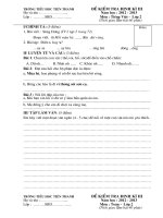 Đề kiểm tra định kì 3 Toán+ Tiếng Việt lớp 2