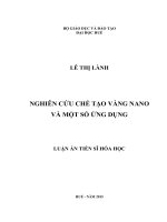 Nghiên cứu chế tạo vàng nano và một số ứng dụng