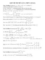 Đáp an đề thi đại học hay tuyệt (THPT Cam Lộ)