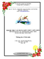 VẬN DỤNG KIẾN THỨC LIÊN môn