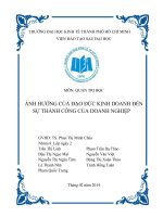 ảnh hưởng của đạo đức kinh doanh đến sự thành công của doanh nghiệp