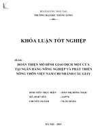 hoàn thiện mô hình giao dịch một cửa tại ngân hàng nông nghiệp và phát triển nông thôn việt nam - chi nhánh cầu giấy