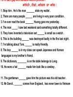 bài tập ôn từ unit 7,8,9 - lop 9