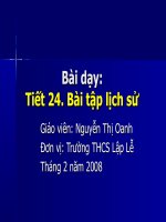 Tiết 24: Bài tập lịch sử