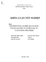 giải pháp nâng cao hiệu quả sử dụng tài sản tại công ty cổ phần đầu tư và xây dựng thái thịnh