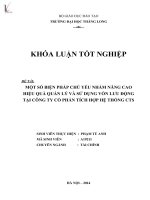 một số biện pháp chủ yếu nhằm nâng cao hiệu quả quản lý và sử dụng vốn lưu động tại công ty cổ phần tích hợp hệ thống cts