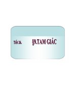 Tiết 26. TAM GIÁC