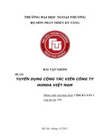 Bài tập nhóm Phát triển kỹ năng TUYỂN DỤNG CỘNG TÁC VIÊN CÔNG TY HONDA VIỆT NAM