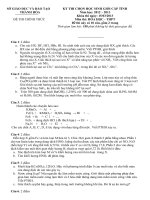Đề thi và đáp án HSG hóa lớp 12 Thanh Hóa