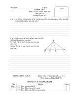 Kiểm tra 15'''' số 1. Hình học kỳ II