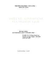 Thiết kế  kinh doanh sản phẩm du lịch