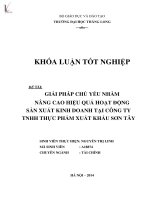 giải pháp chủ yếu nhằm nâng cao hiệu quả hoạt động sản xuất kinh doanh tại công ty tnhh thực phẩm xuất khẩu sơn tây