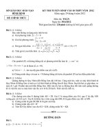 ĐỀ THI TUYỂN SINH VÀO 10 BÌNH ĐỊNH 2012-2013